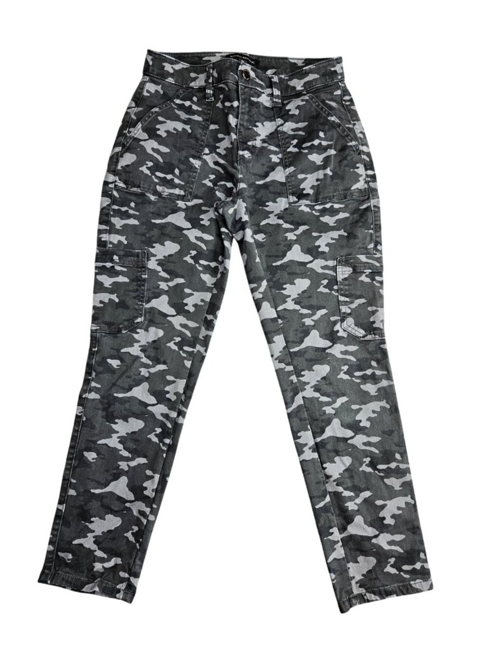 Banana Republic‎ Pants Womens 4S Gray Camo Cargo Slim Stretch Twill Casual Army